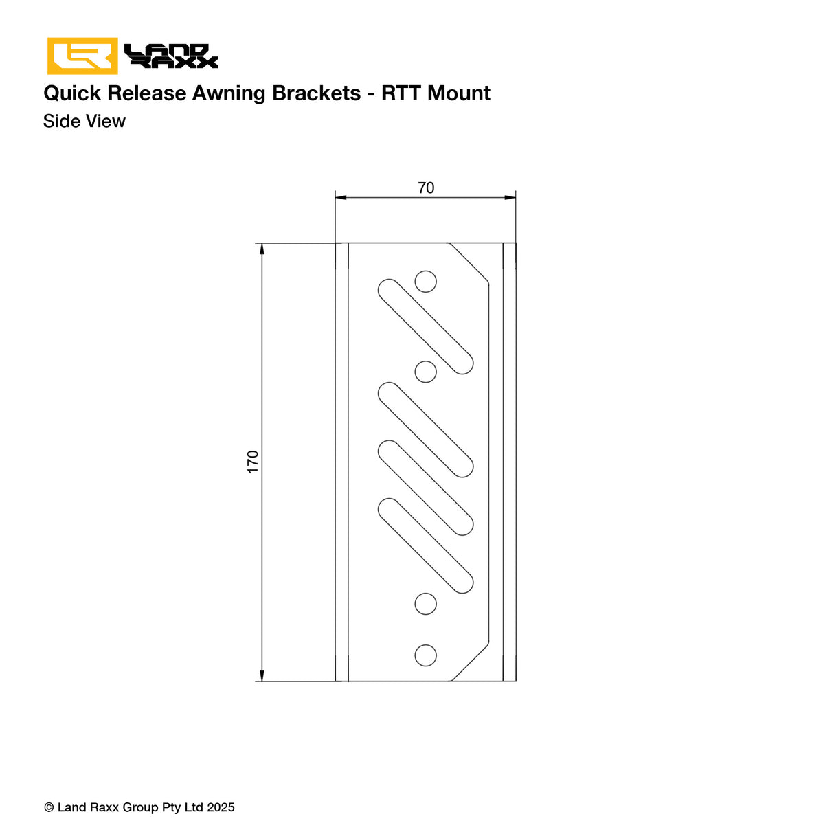 Heavy-Duty Quick-Release Awning Brackets - RTT Mount