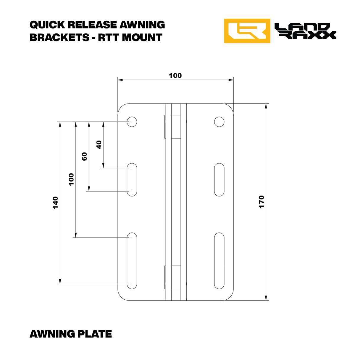 Heavy-Duty Quick-Release Awning Brackets with L Brackets - Pair