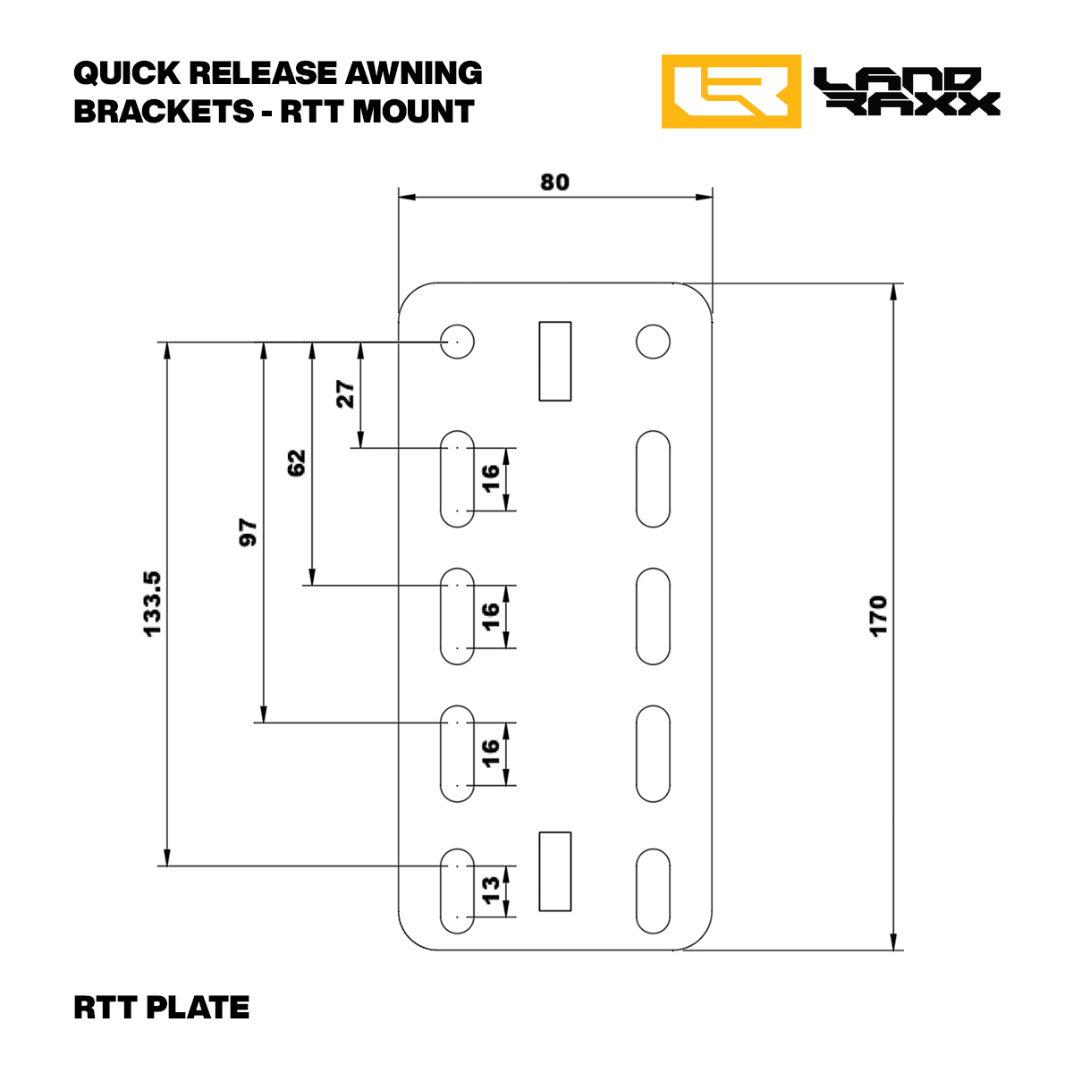 Heavy-Duty Quick-Release Awning Brackets with L Brackets - Pair