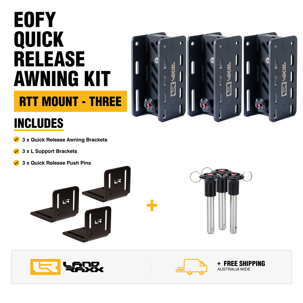 EOFY Quick Release Awning Kit – RTT Mount - Three Pack