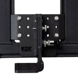 Top and bottom clamp plates sandwiching the ARB Base Rack dovetail rail